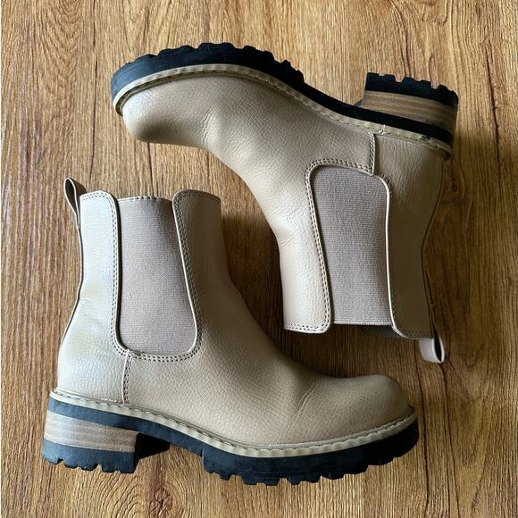 Universal Thread Light Tan Leather Ankle Booties Size 5 - Picture 1 of 8